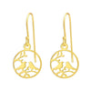 Sterling Silver 18k Gold-Plated Love Bird Circle Drop Earrings