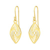 Sterling Silver 18k Gold-Plated Marquis Spiral Drop Earrings