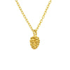 Sterling Silver 18k Gold-Plated Pine Cone Pendant Necklace - White