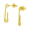 Sterling Silver 18k Gold-Plated Safety Pin Drop Earrings