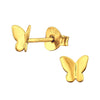 Sterling Silver 18k Gold-Plated Timeless Butterfly Stud Earrings