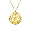 Sterling Silver 18k Gold-Plated Tree Of Life Round Pendant Necklace - White