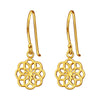 Sterling Silver 18k Gold-plated Flower Drop Earrings