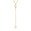 Sterling Silver 18kt Gold Plated Teardrop and Solitaire Y Necklace - White