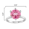 Sterling Silver 2.20 Carat Pink Topaz Solitaire Ring