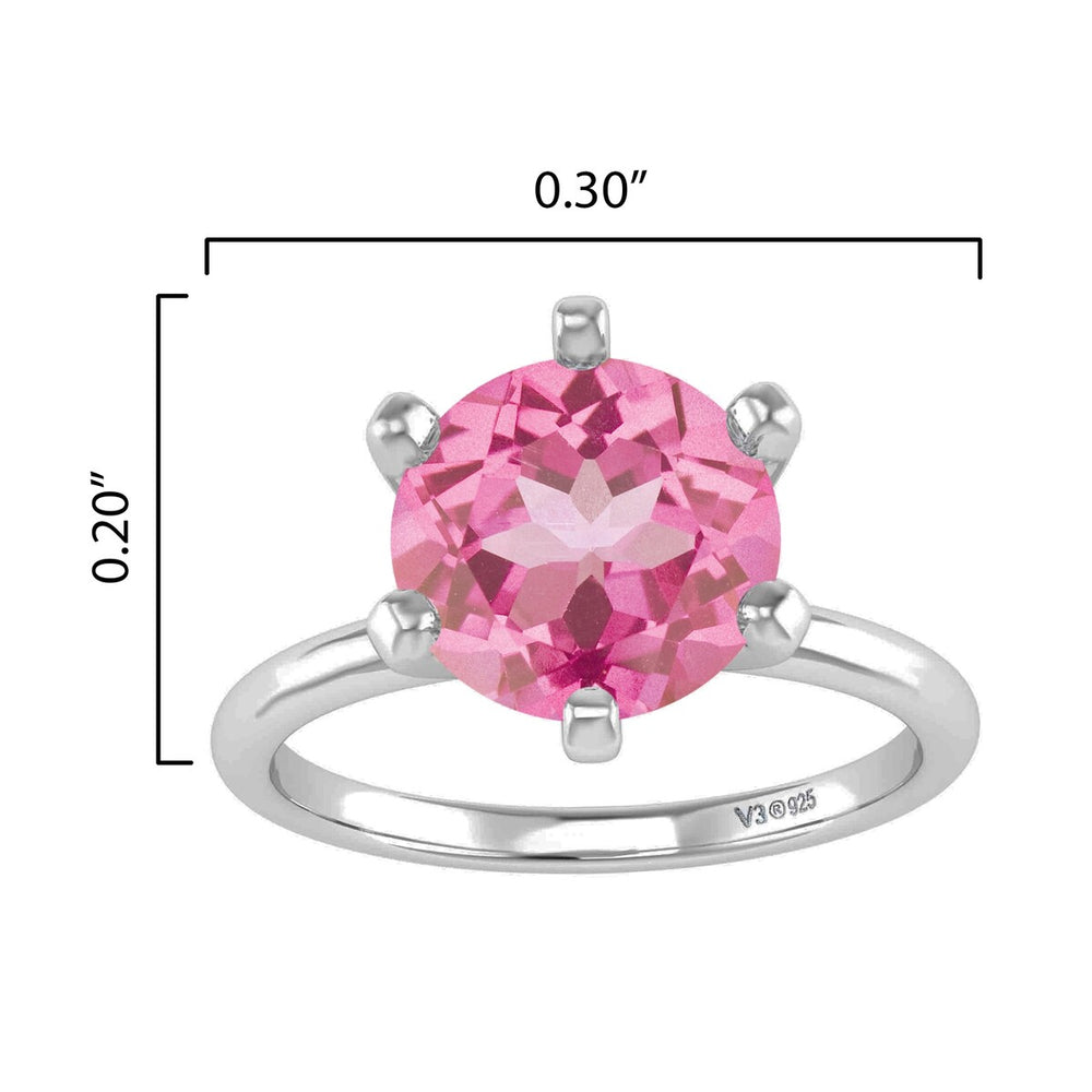 Sterling Silver 2.20 Carat Pink Topaz Solitaire Ring