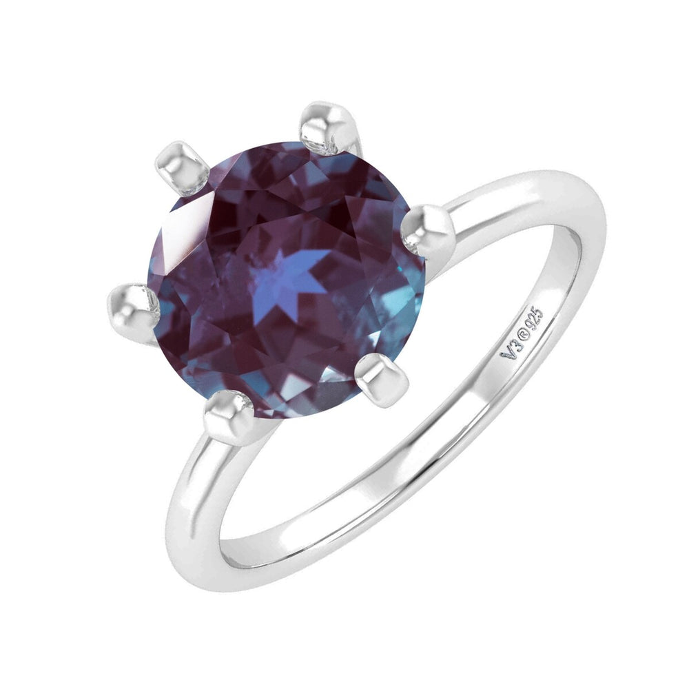 Sterling Silver 2.20CT Color Changing Alexandrite Solitaire Ring