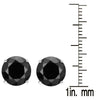 Sterling Silver 2.50 CTTW Natural Black Diamond Stud Earrings