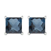 Sterling Silver 2.75Ct Natural London Blue Topaz Stud Earrings