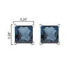 Sterling Silver 2.75Ct Natural London Blue Topaz Stud Earrings