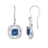 Sterling Silver 2.80Ct Natural London Blue Topaz Twisted Wire Earrings