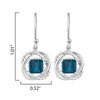 Sterling Silver 2.80Ct Natural London Blue Topaz Twisted Wire Earrings