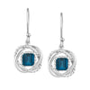 Sterling Silver 2.80Ct Natural London Blue Topaz Twisted Wire Earrings