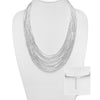 Sterling Silver 20 Strand Necklace - White