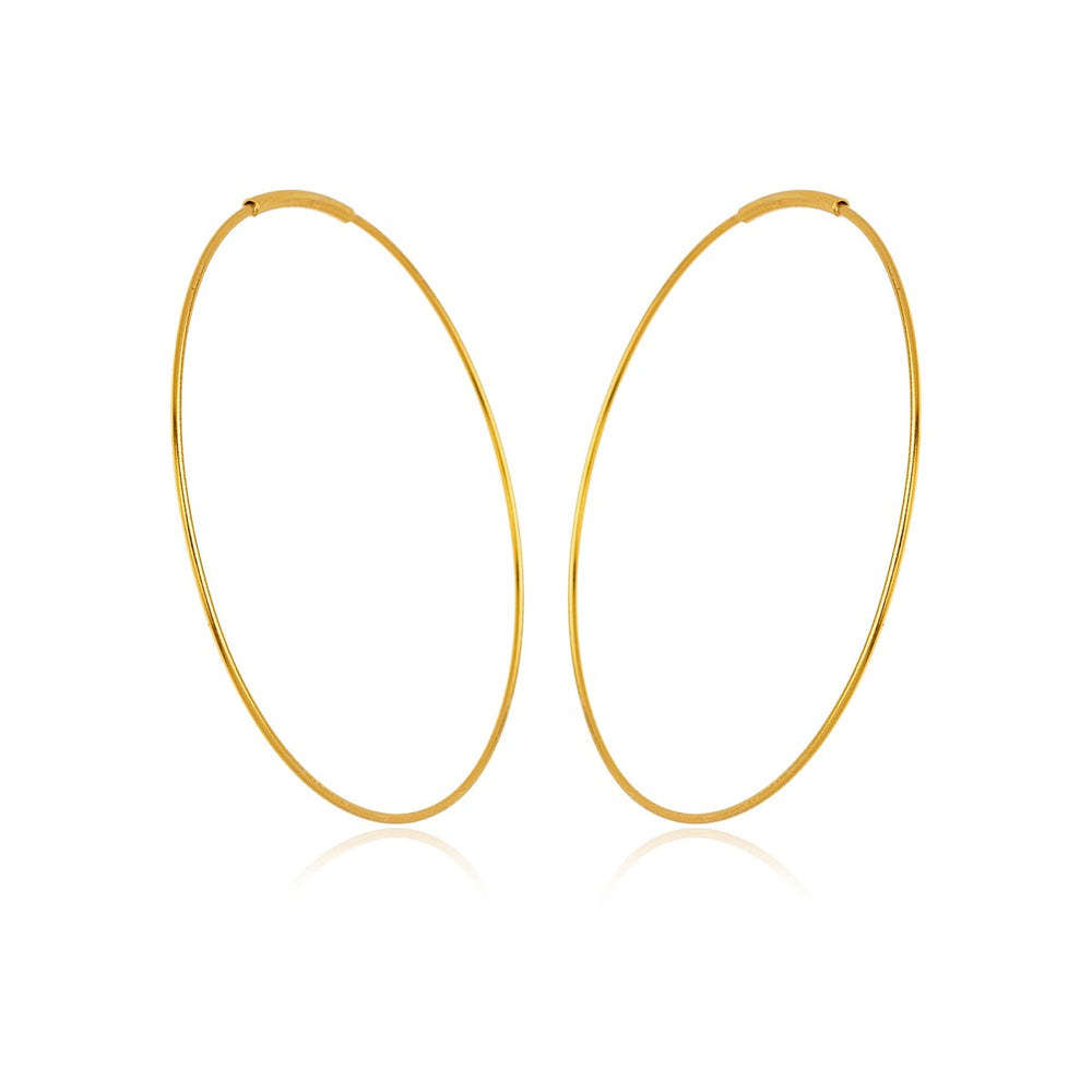 Sterling Silver 24k Gold-Plated Hoop Earrings (121023-26)