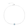 Sterling Silver 3.10Ct Aquamarine Single Bead Necklace