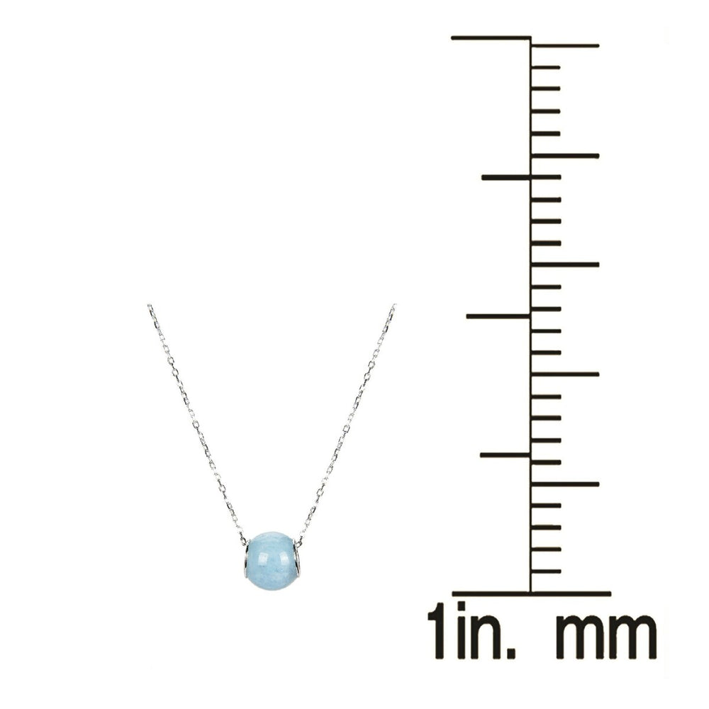 Sterling Silver 3.10Ct Aquamarine Single Bead Necklace