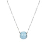 Sterling Silver 3.10Ct Aquamarine Single Bead Necklace