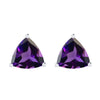 Sterling Silver 3.15Ct Natural Amethyst Stud Earrings