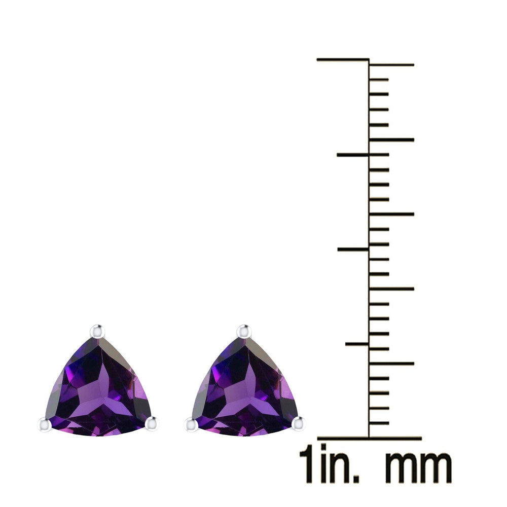 Sterling Silver 3.15Ct Natural Amethyst Stud Earrings