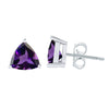 Sterling Silver 3.15Ct Natural Amethyst Stud Earrings