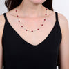 Sterling Silver 3.75ct Garnet Station Necklace with 16" Chain and 2" Extention