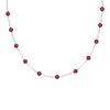 Sterling Silver 3.75ct Garnet Station Necklace with 16" Chain and 2" Extention