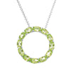 Sterling Silver 6.00Ct Natural Peridot Circle Pendant