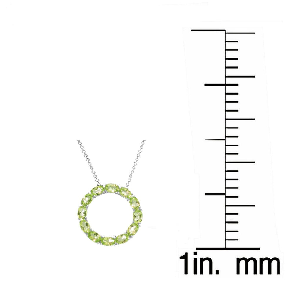 Sterling Silver 6.00Ct Natural Peridot Circle Pendant