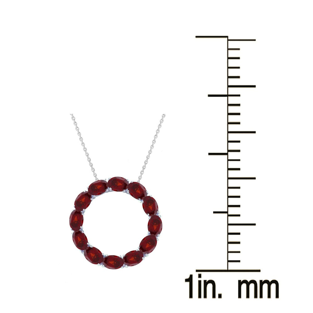 Sterling Silver 7.90Ct Natural Garnet Circle Pendant