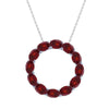 Sterling Silver 7.90Ct Natural Garnet Circle Pendant