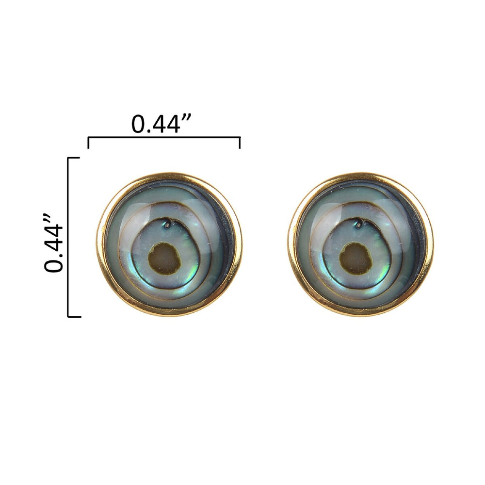 Sterling Silver Abalone Shell Stud Earrings