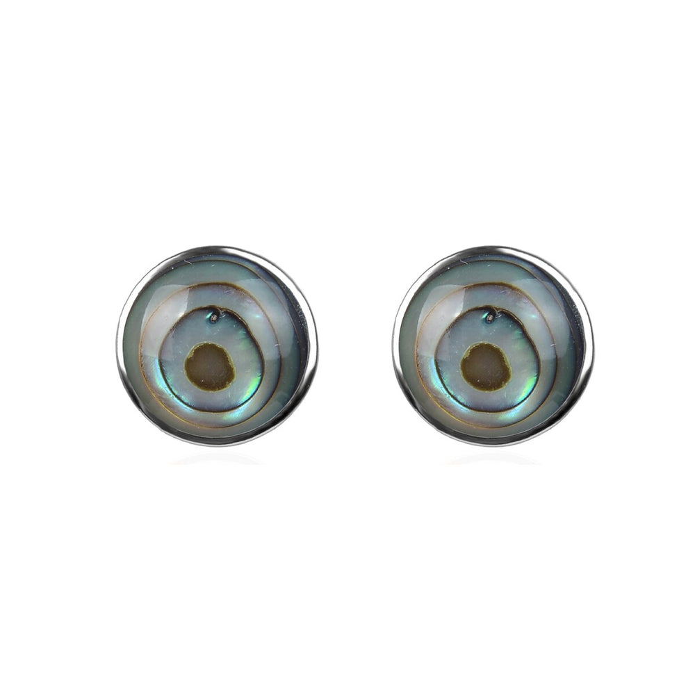 Sterling Silver Abalone Shell Stud Earrings