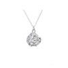 Sterling Silver Abstract Flower Pendant Necklace - White