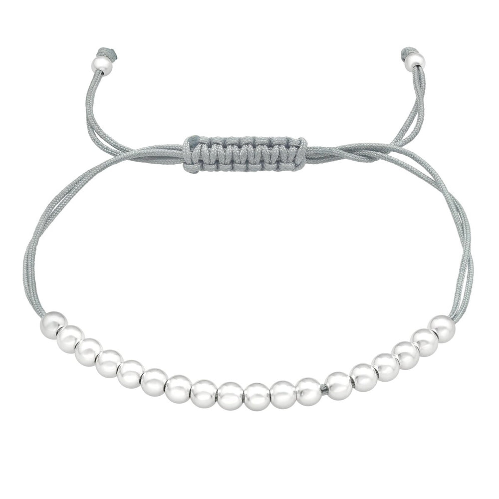 Sterling Silver Adjustable Beaded Bracelet