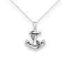 Sterling Silver Anchor Pendant Necklace - White