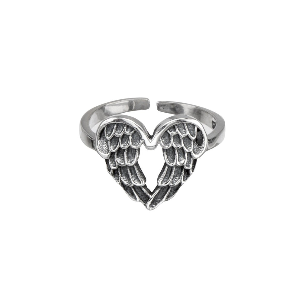 Sterling Silver Angel Wing Heart Toe Ring