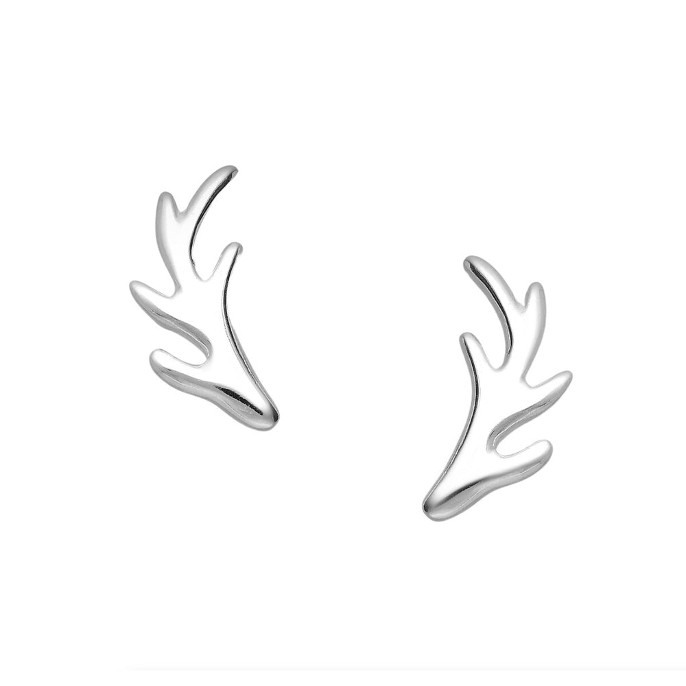 Sterling Silver Antler Stud Earrings