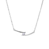 Sterling Silver Bar Cubic Zirconia Pendant Necklace - White