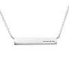 Sterling Silver Bar Pendant Engraved with Heart Pendant Necklace