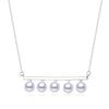 Sterling Silver Bar & White Freshwater Pearl Necklace