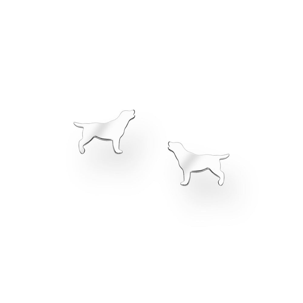 Sterling Silver Barking Dog Stud Earrings