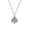 Sterling Silver Baseball Pendant Necklace - White