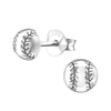 Sterling Silver Baseball Stud Earrings