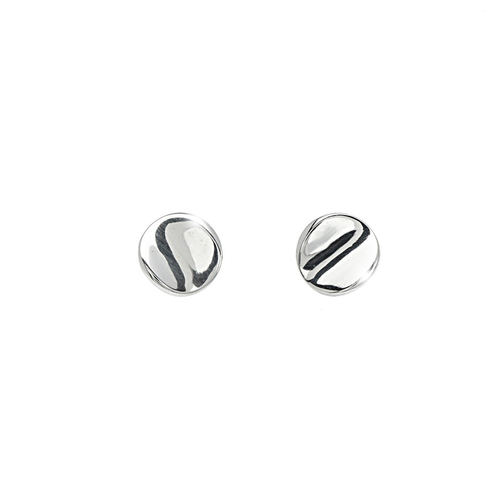 Sterling Silver Bent Circle Stud Earrings