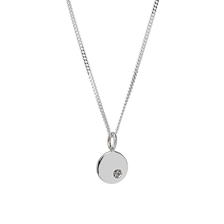 Sterling Silver Birthstone Round Pendant Necklace