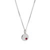 Sterling Silver Birthstone Round Pendant Necklace