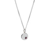 Sterling Silver Birthstone Round Pendant Necklace