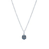 Sterling Silver Black Freshwater Pearl Pendant Necklace With Dainty Crystals - White