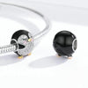 Sterling Silver Black & Clear CZ Pave Cute Penguin Bracelet Charm